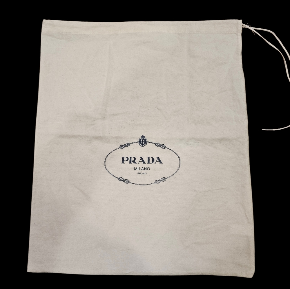Prada Vintage Cream Drawstring Luxury Dustbag